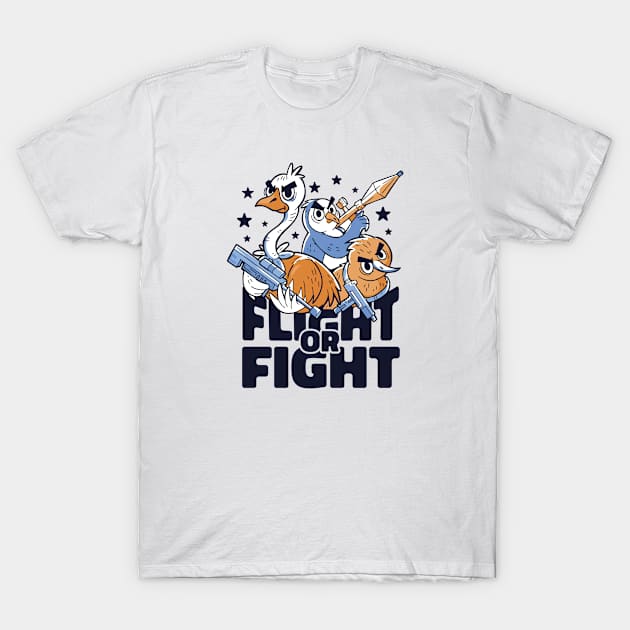 Birds - Fight or Fight T-Shirt by JFDesign123